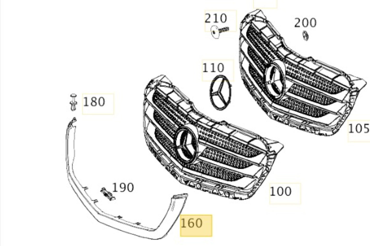 SOPORTE DE RADIADOR MERCEDES BENZ SPRINTER 315-415-515 W906 2012-2019 MARCA DIEDERICHS
