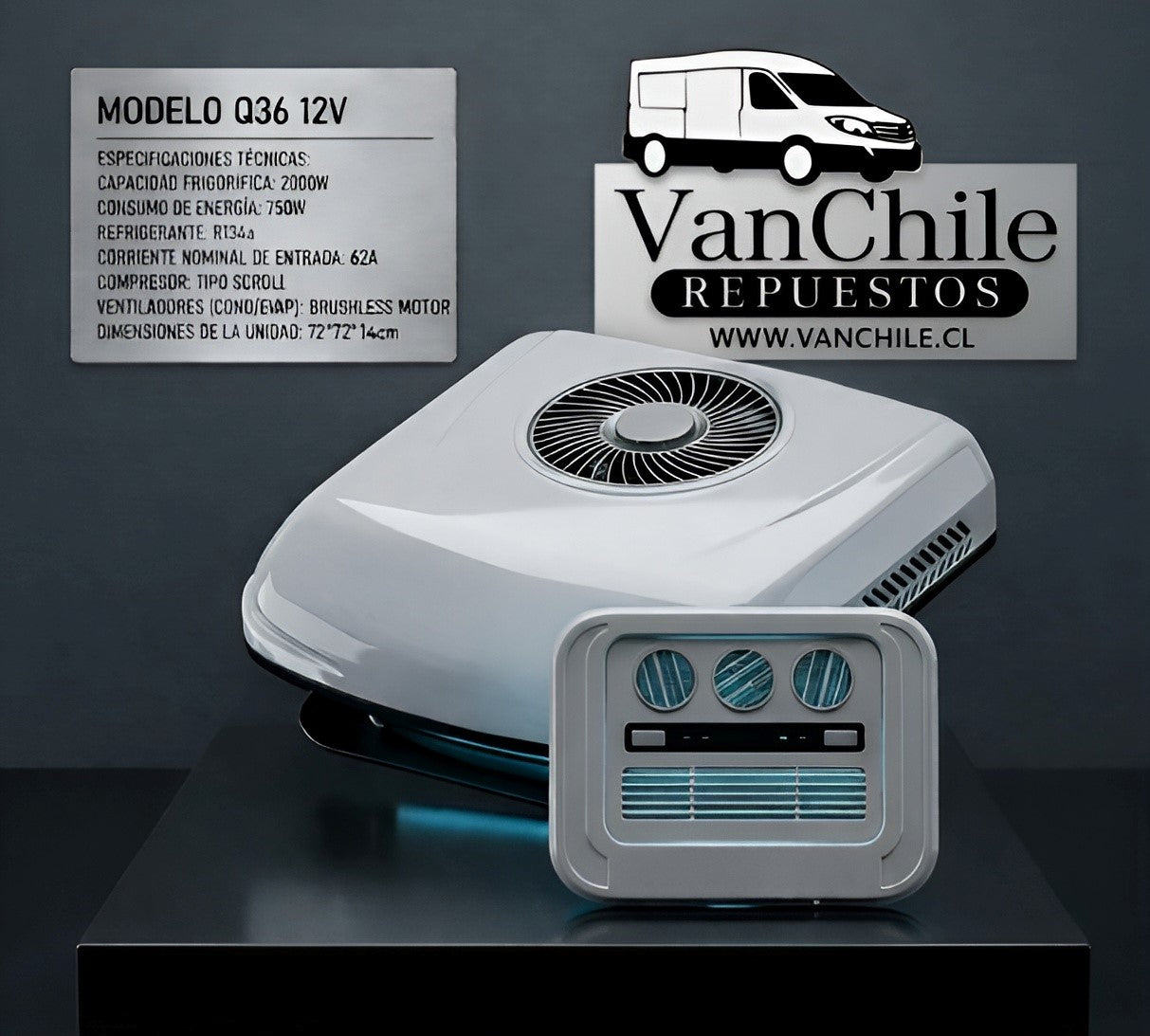 Equipo de Aire Acondicionado Autónomo 12V Q36 – 2000W